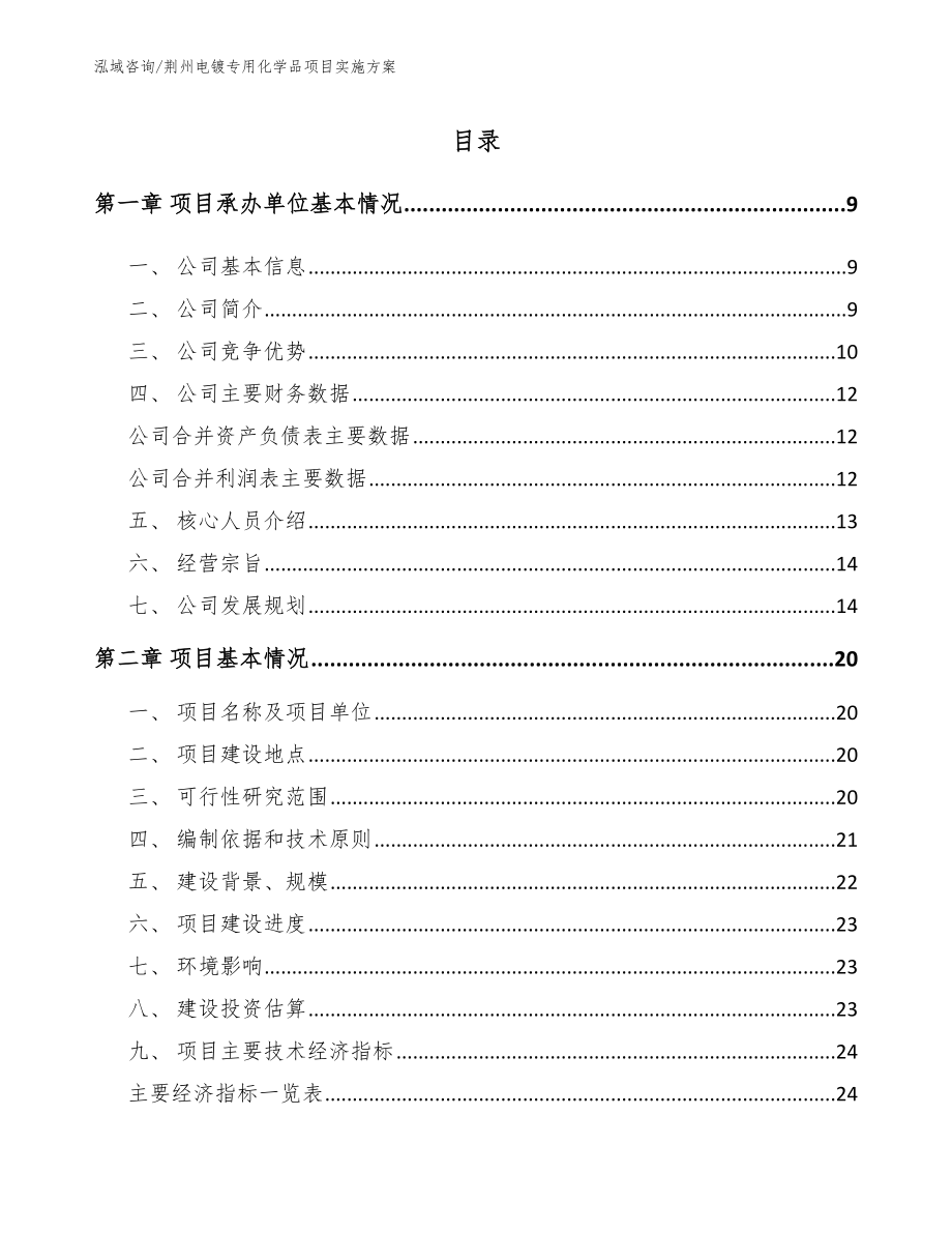 荆州电镀专用化学品项目实施方案【参考模板】_第2页