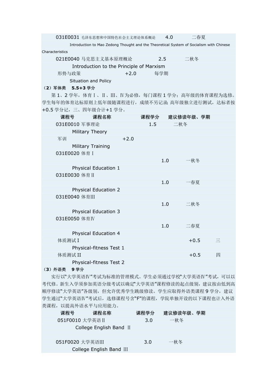 浙江大学-竺可桢学院大类培养方案_第5页