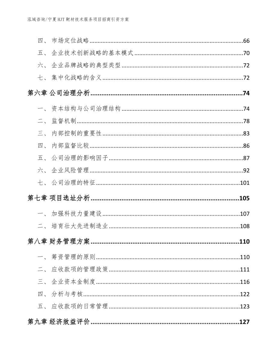 宁夏HJT靶材技术服务项目招商引资方案（范文模板）_第5页