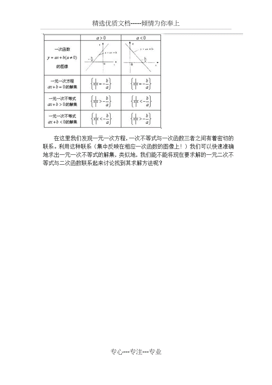 一元二次不等式及其解法教学设计教案(共6页)_第2页