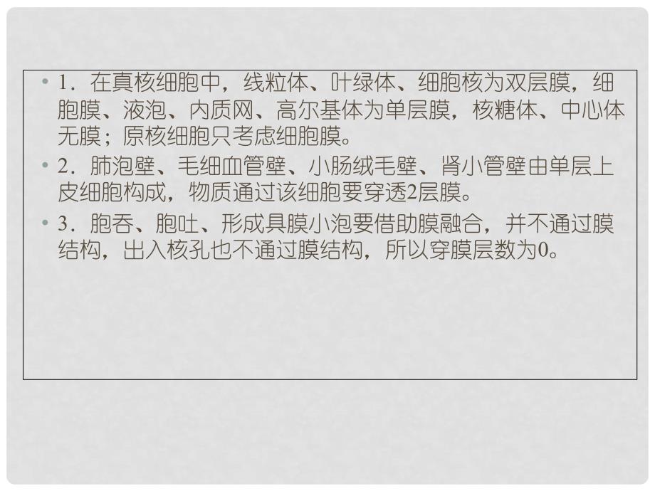 高考生物总复习 专项考能集训（七）物质通过细胞膜、生物膜的层数问题配套课件 新人教版_第2页