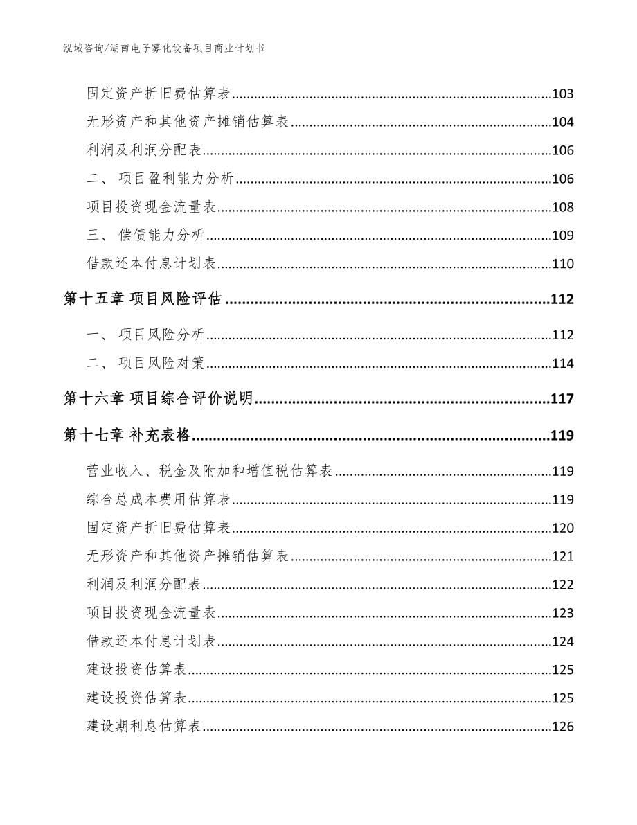 湖南电子雾化设备项目商业计划书（范文模板）_第5页