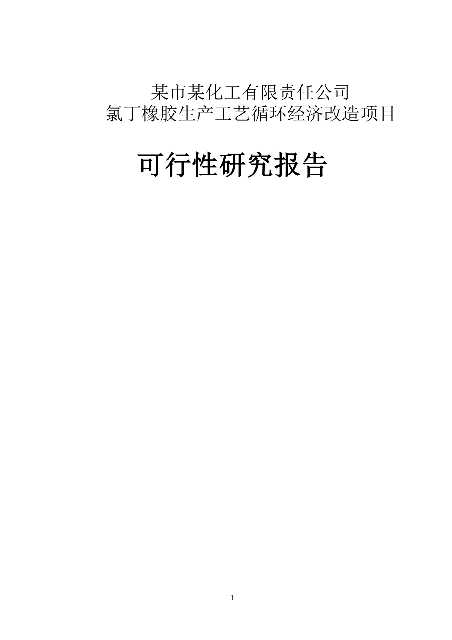 氯丁橡胶生产工艺循环经济改造项目策划书(优秀可研报告102页).doc_第1页