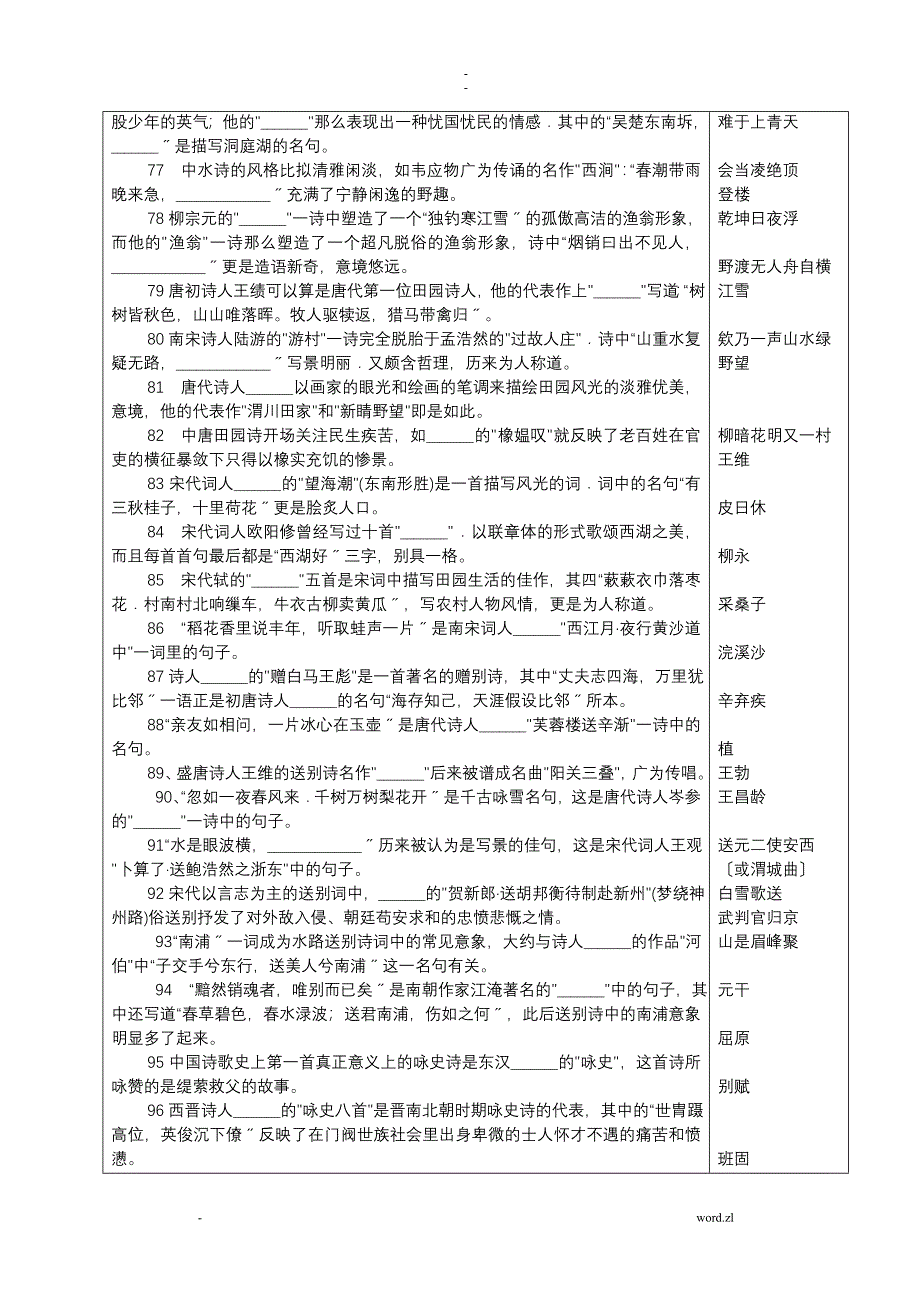 中国古代文学专题复习参考题答案doc_第5页