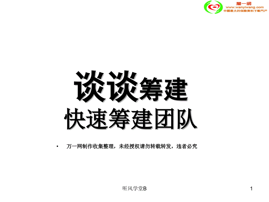 保险公司快速筹建团队21页专业分析_第1页