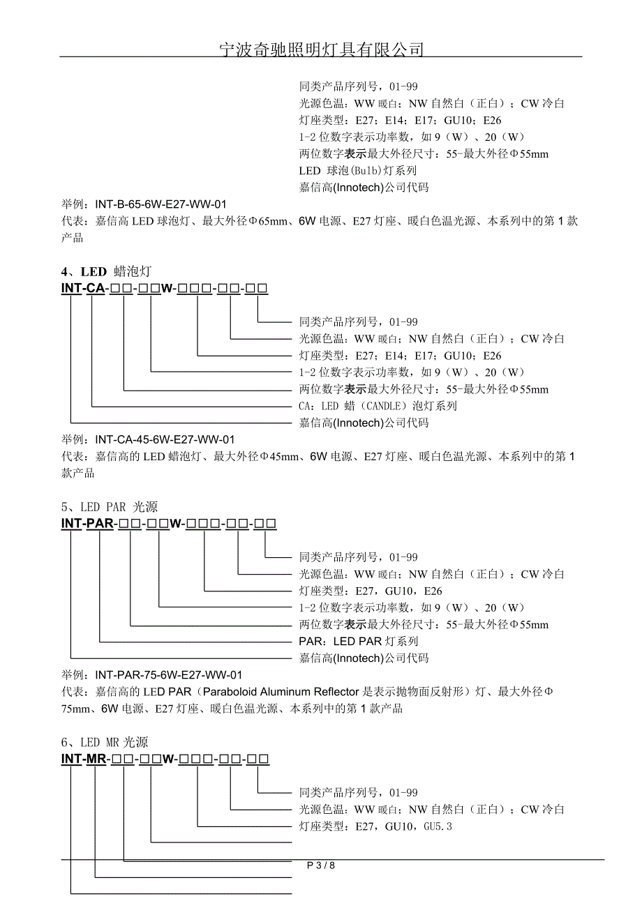 LED光源或灯具产品产品型号命名规则_第3页