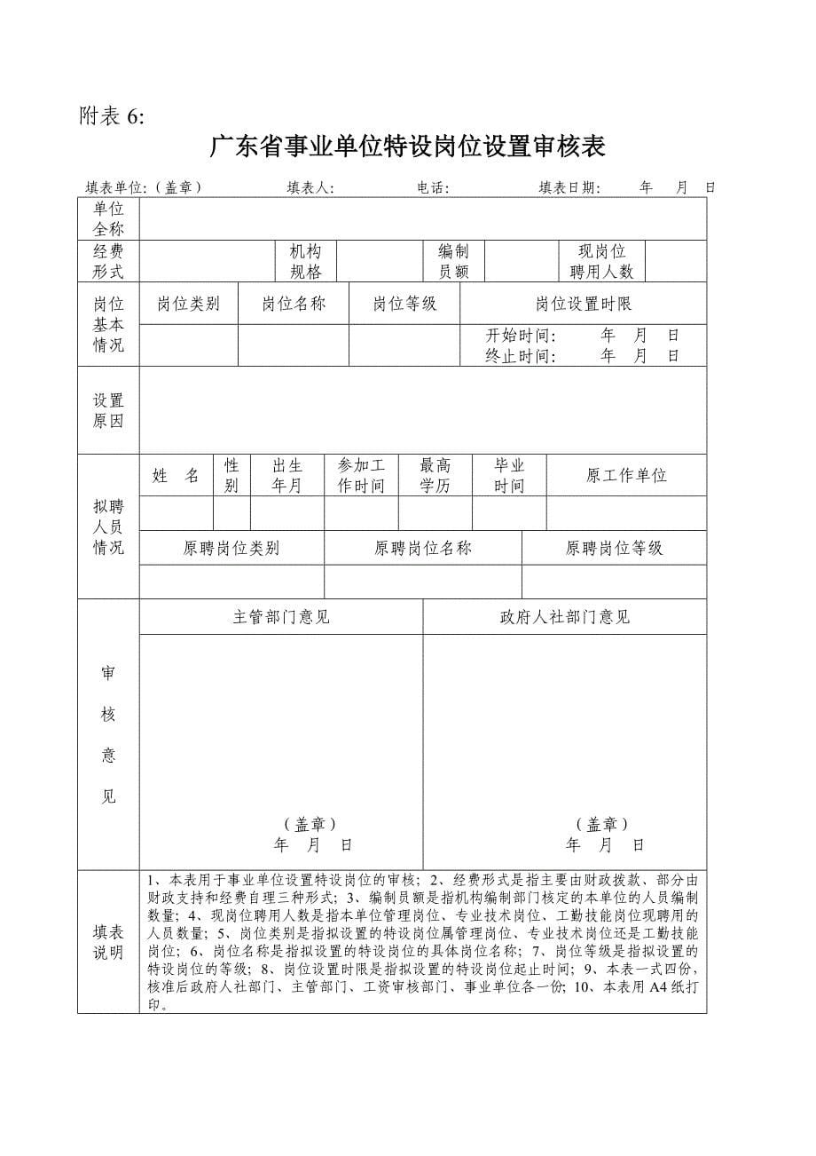 广东省事业单位岗位设置审核表_第5页