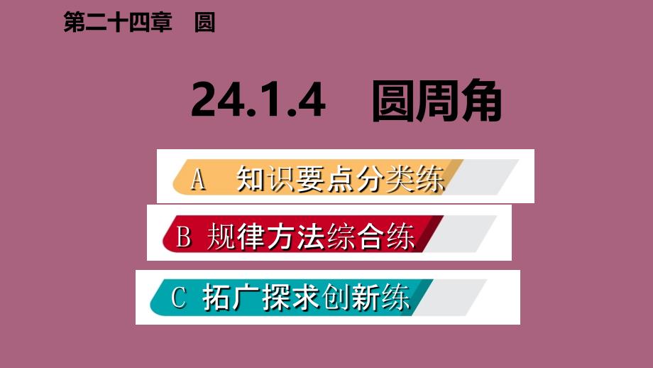 人教版九年级数学上册24.1.4圆周角作业本ppt课件_第2页