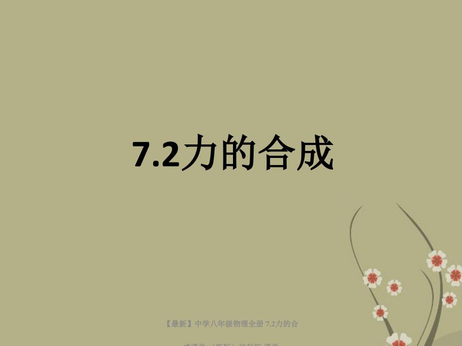 最新八年级物理全册7.2力的合成沪科版_第1页