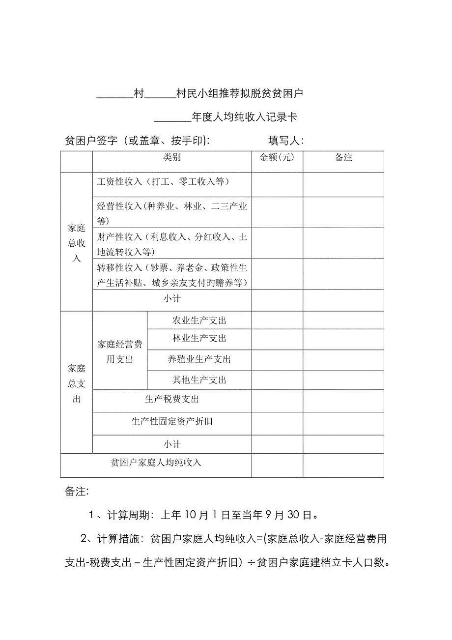 贫困户收入统计表_第1页