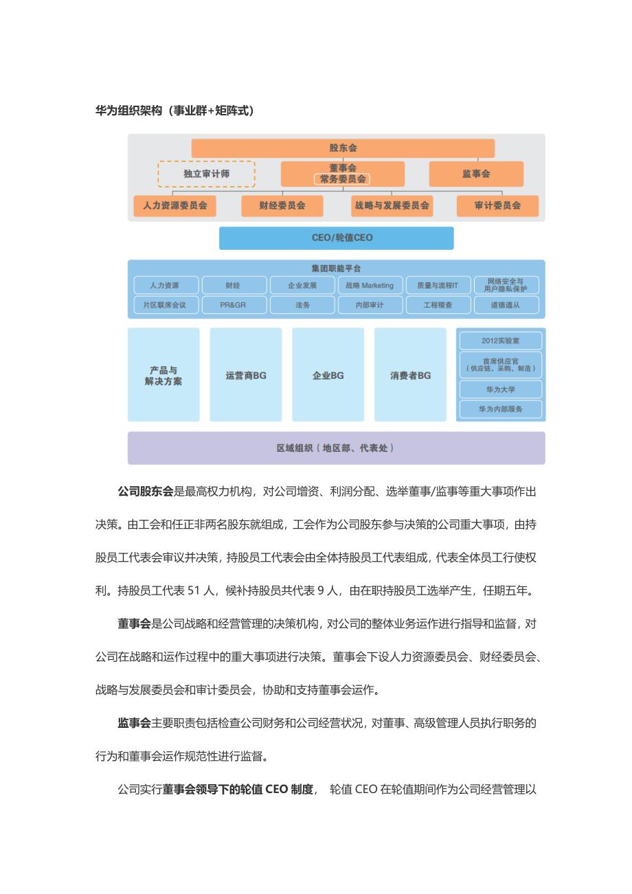 华为等几个公司的组织架构_第1页
