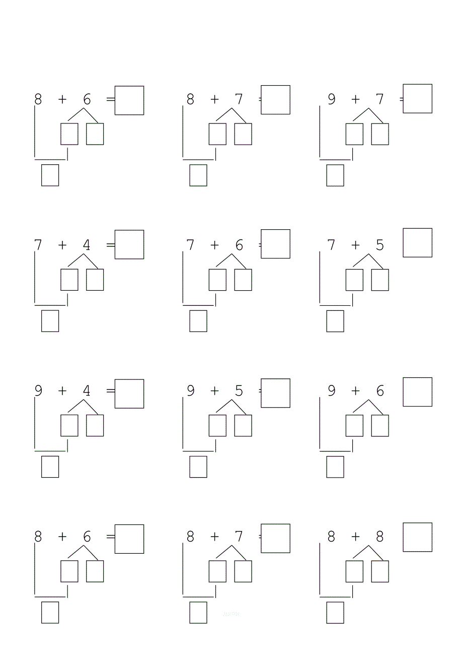 凑十法练习题 字体大,适合小朋友练习.doc_第2页