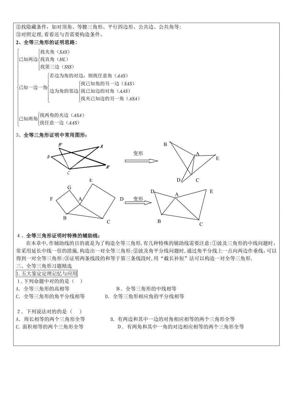 全等三角形复习讲义(钱伟杰)_第2页