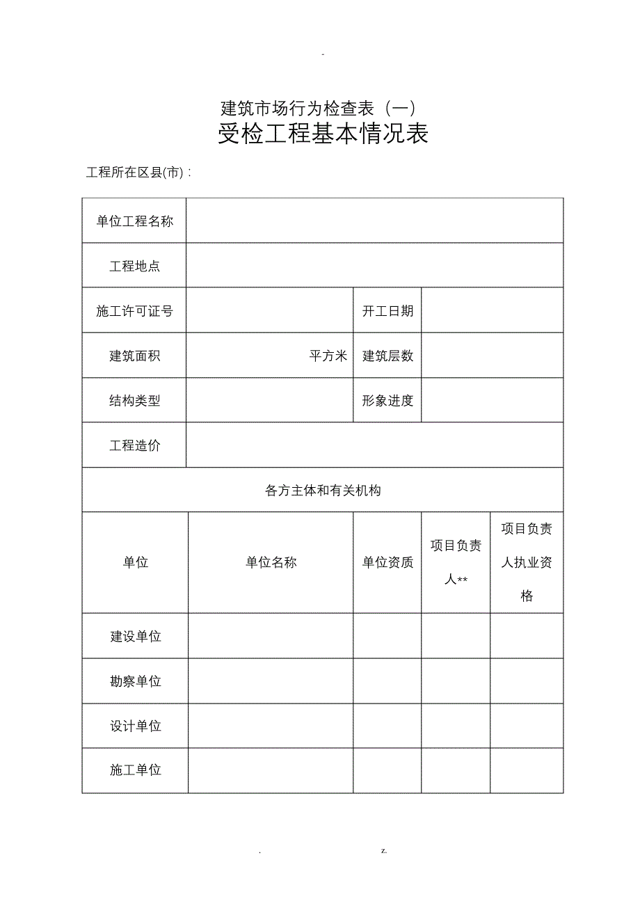 建筑市场行为检查表_第1页