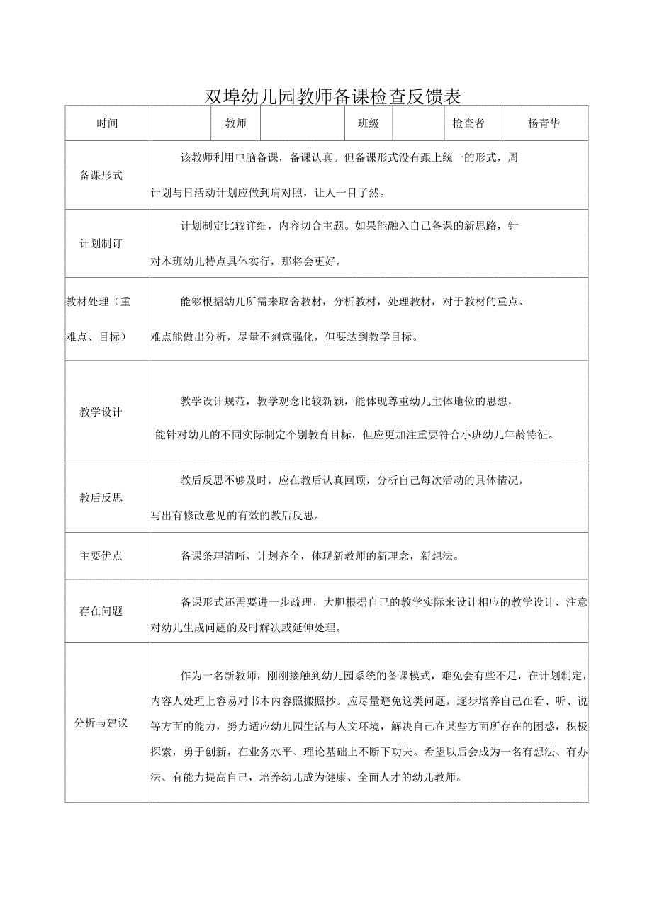 双埠幼儿园教师备课情况检查报告_第5页