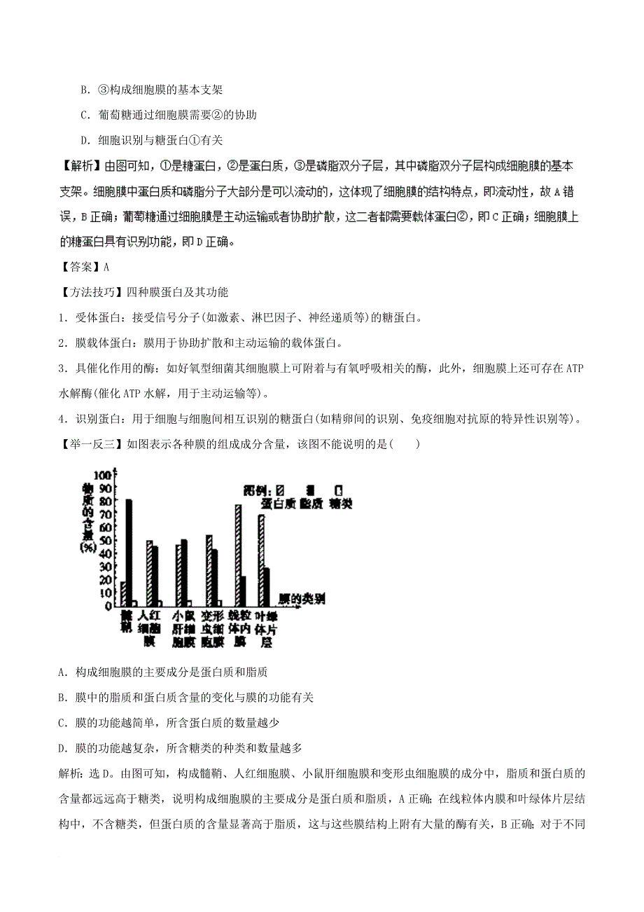 高考生物一轮复习 专题2.1 细胞膜和细胞核教学案_第4页