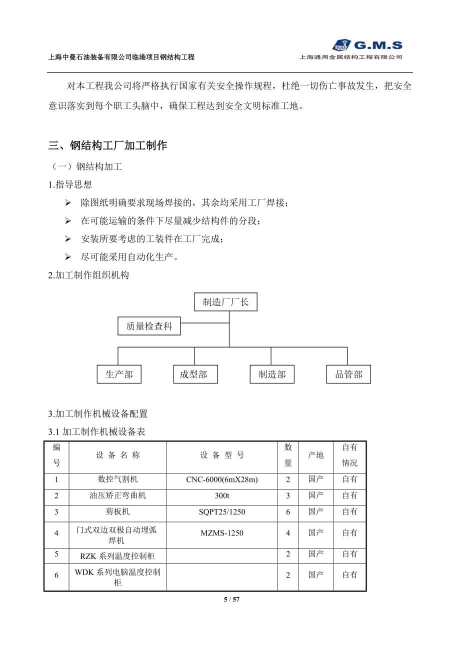 上海中曼石油装备有限公司临港项目钢结构工程施工组织设计.doc_第5页