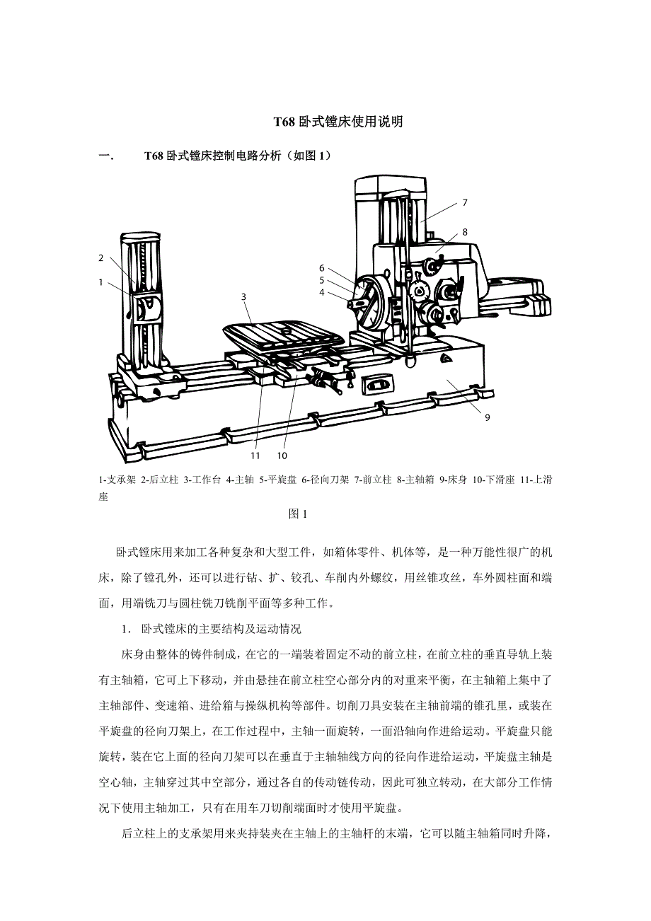 T68卧式镗床使用说(共10页)_第1页