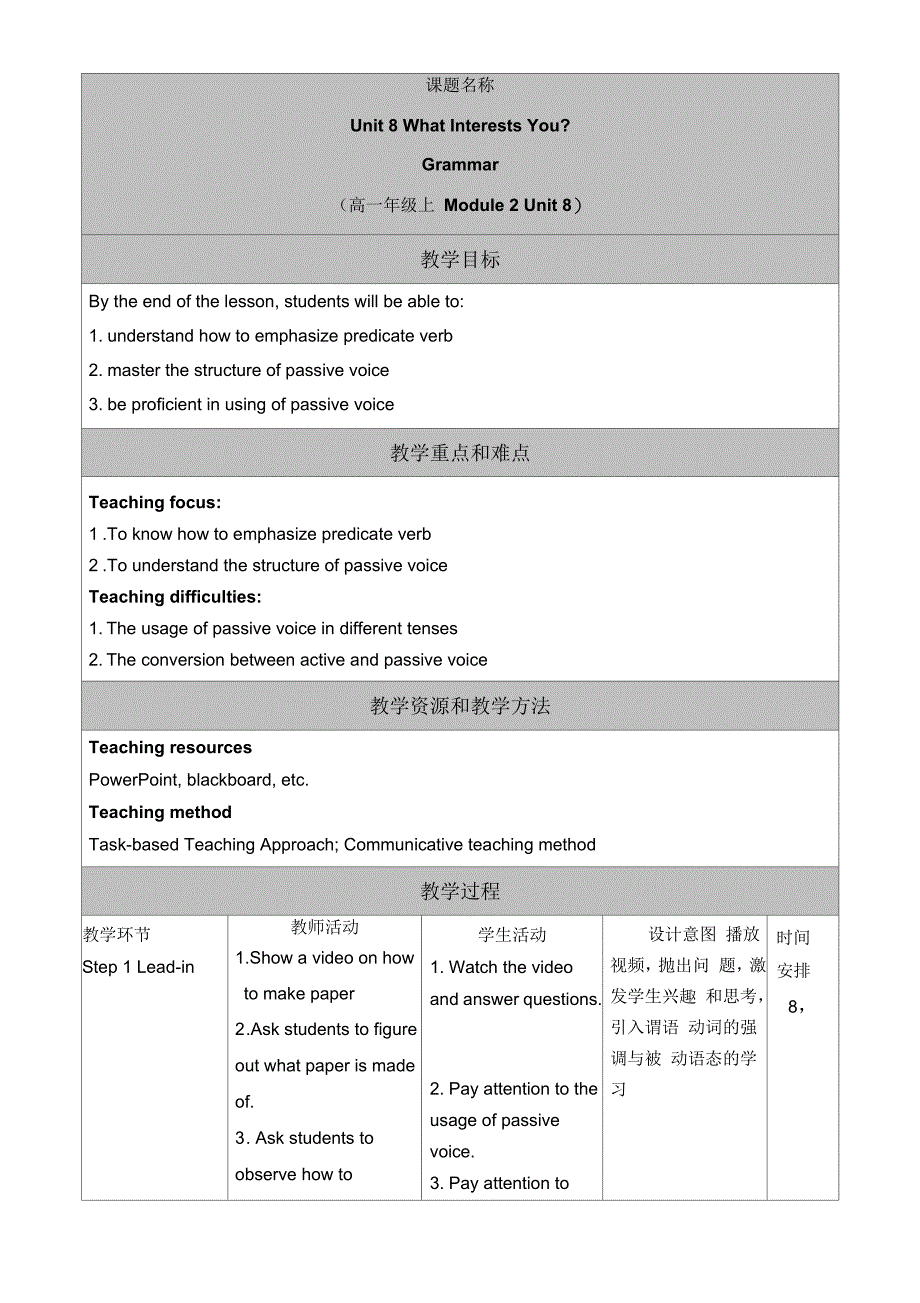 Book2Unit8Grammar教案_第1页