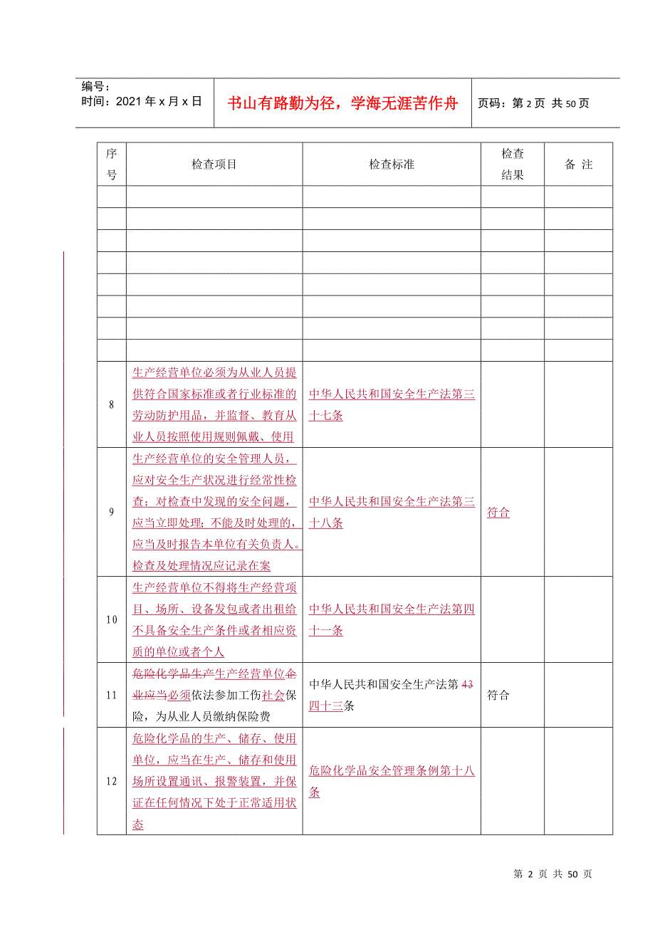 燃气安全检查表(DOC36页)_第2页