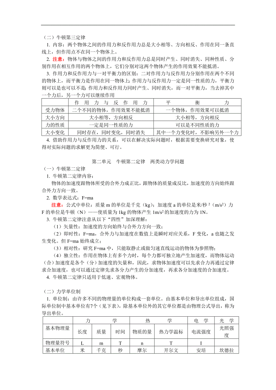 高三物理第三章牛顿运动定律必修1人教实验版_第2页