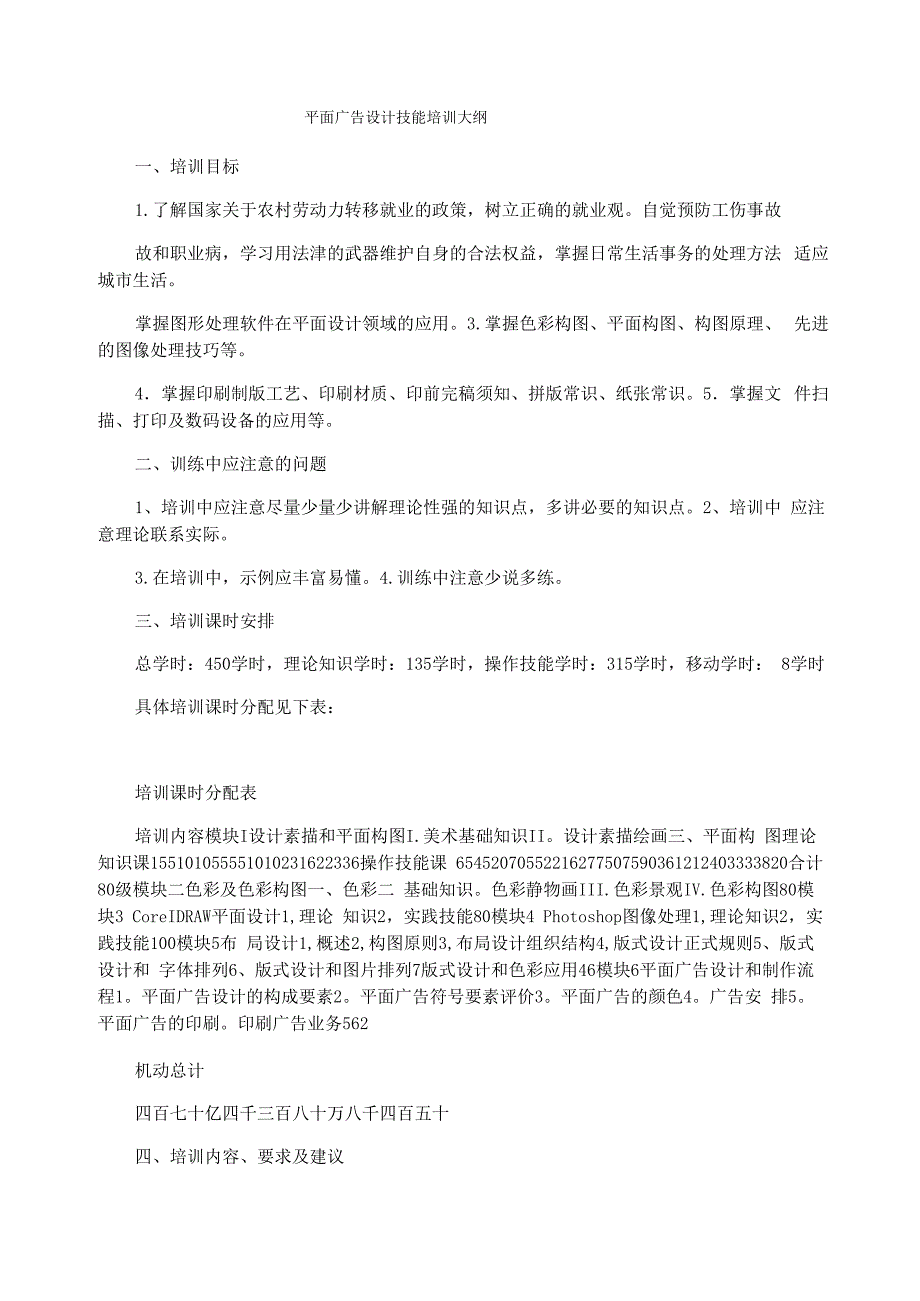 平面广告设计技能培训大纲_第1页