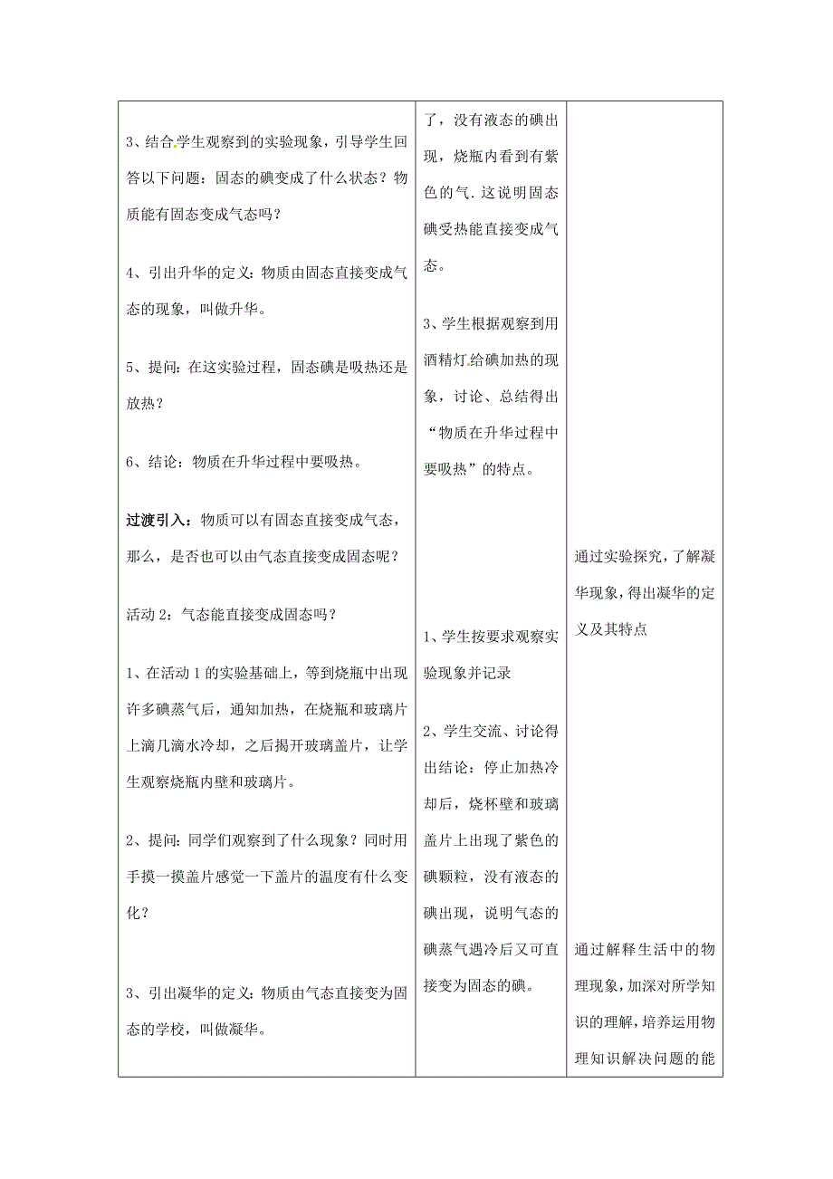 八年级物理上册4.4升华和凝华教学设计粤教沪版教案_第3页