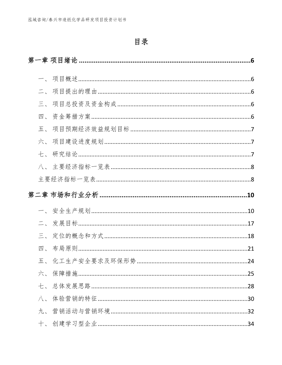 泰兴市造纸化学品研发项目投资计划书_第2页