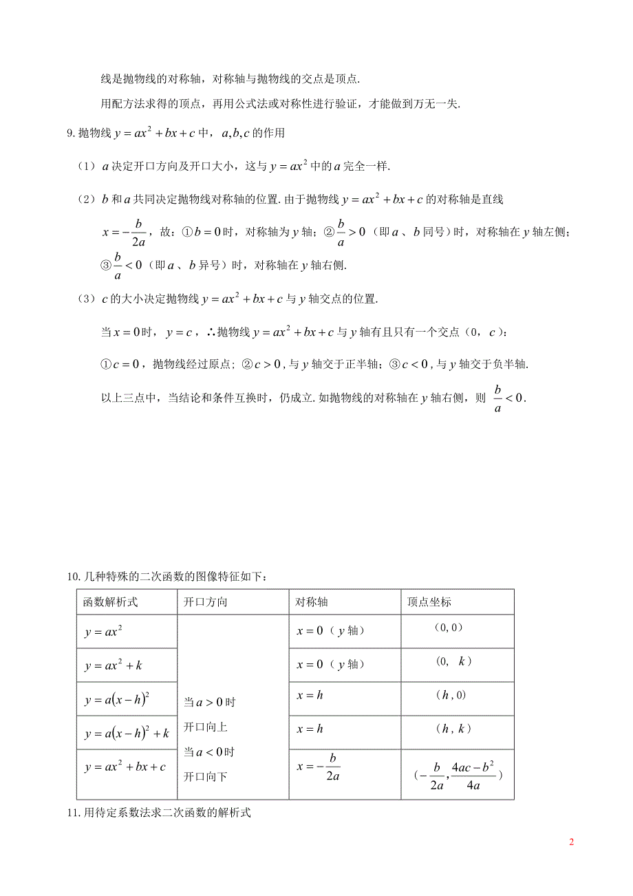 初中数学二次函数知识点汇总[1]_第2页