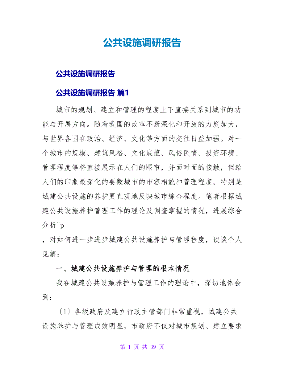 公共设施调研报告.doc_第1页