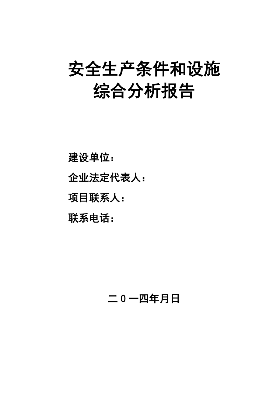 建设项目安全条件和设施综合分析报告_第1页