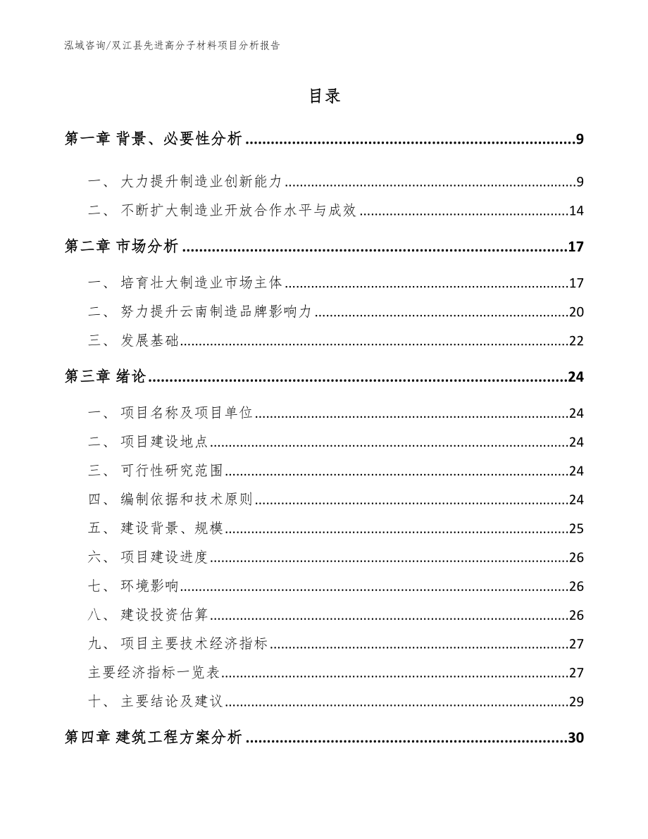 双江县先进高分子材料项目分析报告_模板参考_第2页