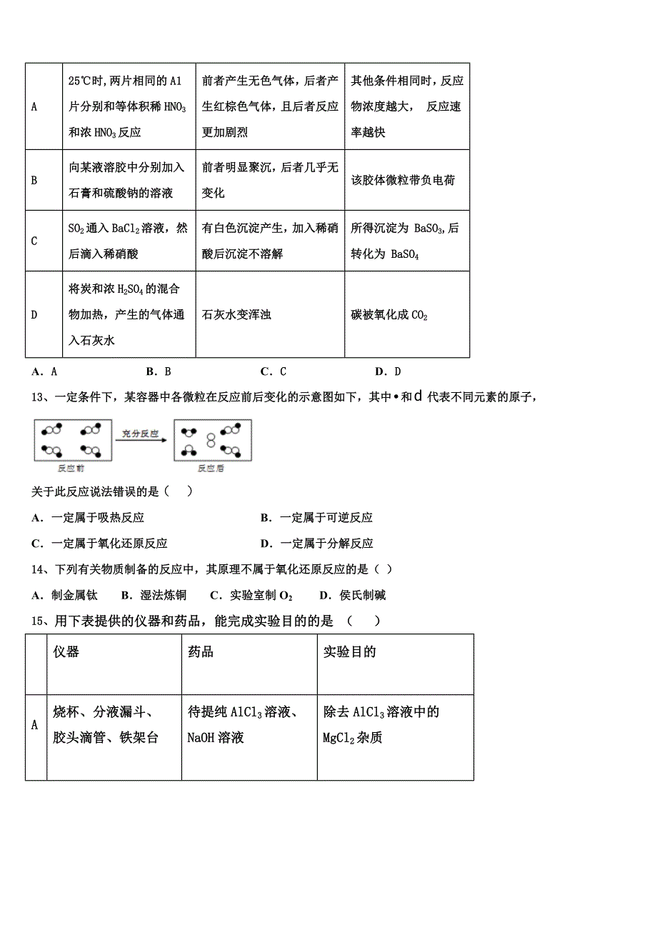 2022-2023学年山东省藁城市第一中学化学高三第一学期期中学业水平测试试题（含解析）.doc_第4页