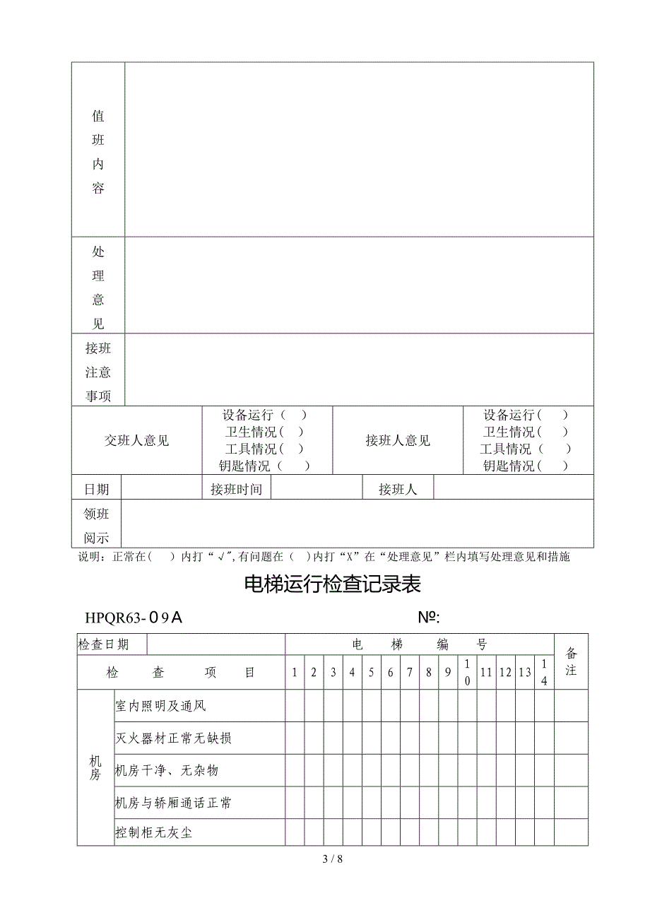 工程表格竖排(配电室工作票、水电抄表记录、工程部值班_第3页