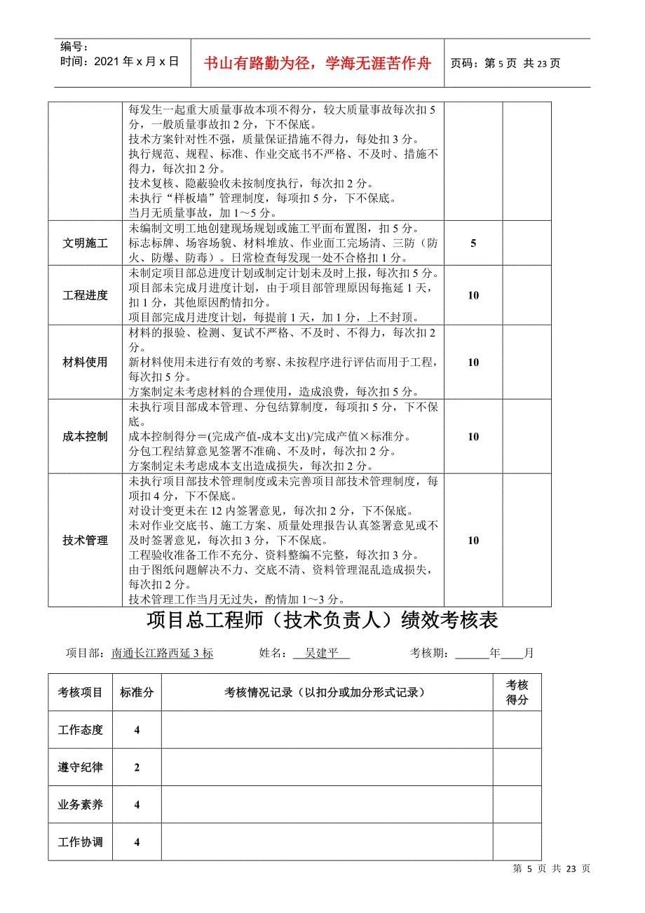 某公司项目经理绩效考核概述_第5页