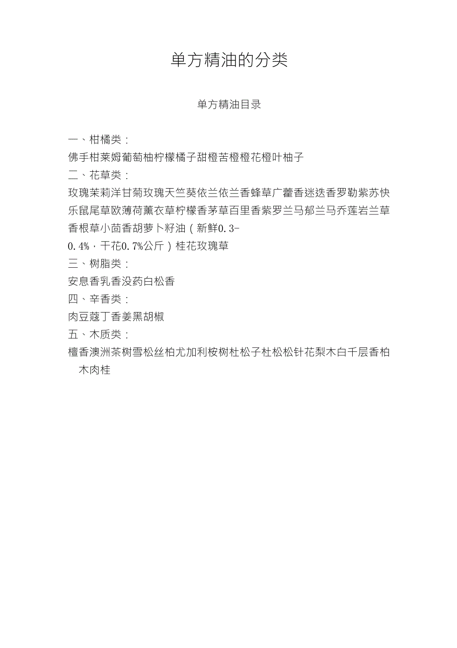 芳香植物单方精油的分类_第1页