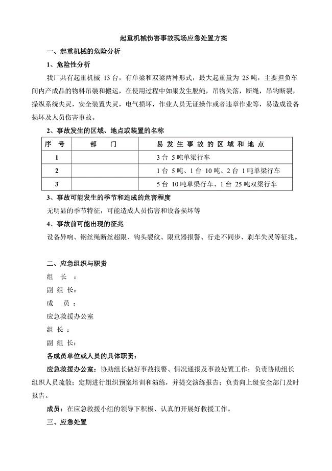 起重机械伤害事故现场应急处置的解决方案