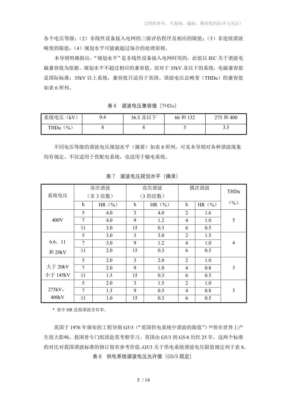 林海雪-电力系统谐波电压标准的研讨_第5页