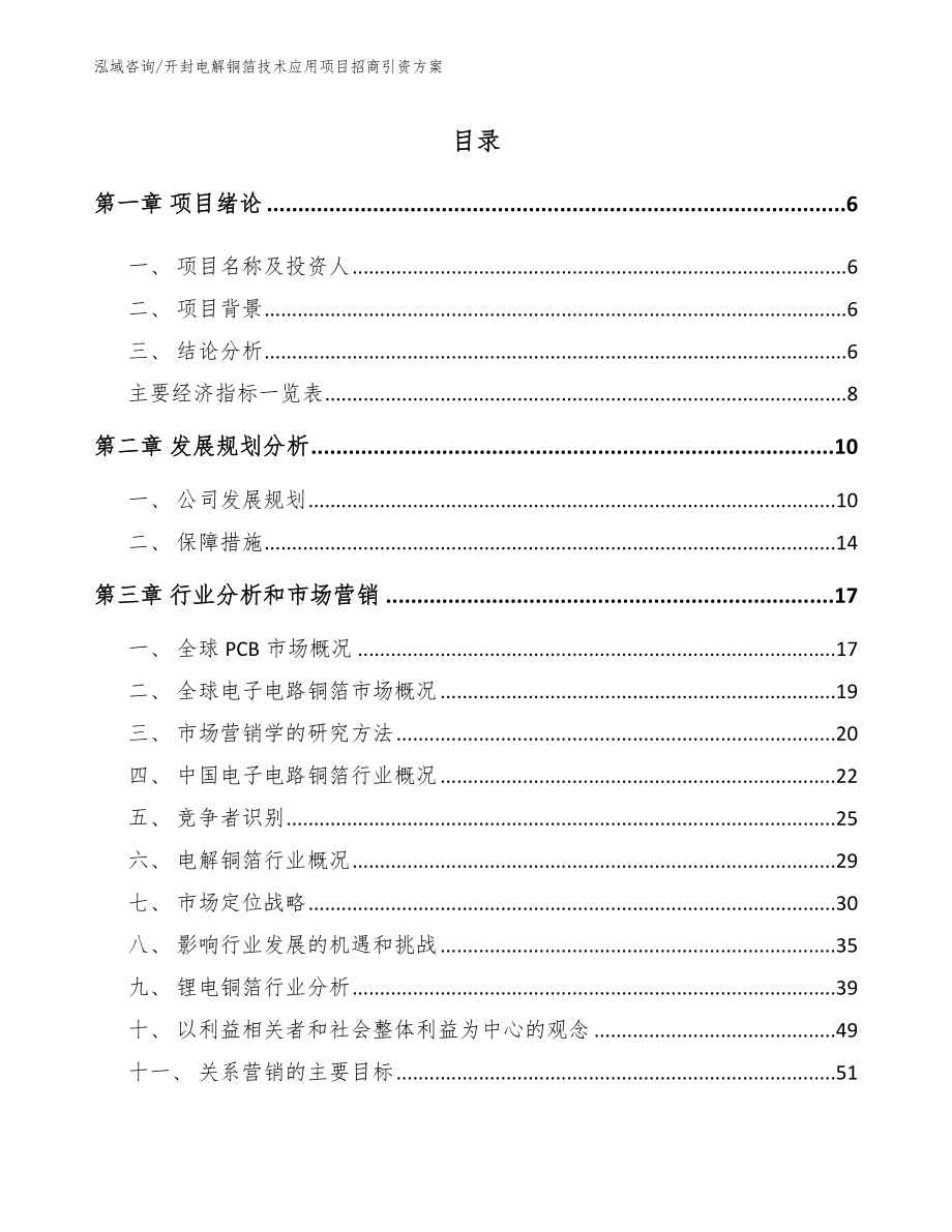 开封电解铜箔技术应用项目招商引资方案参考模板_第2页