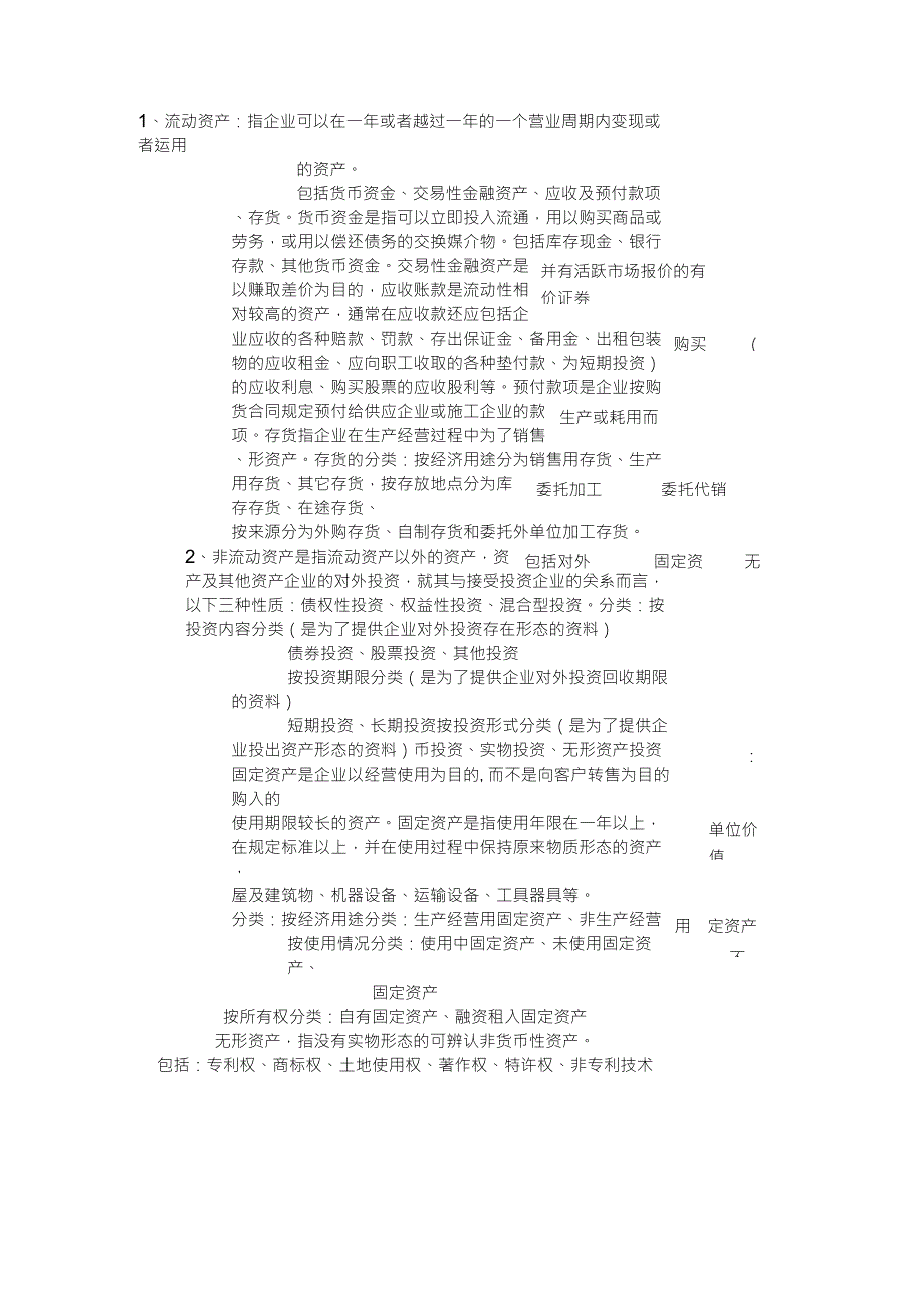 资产的具体分类,及每一类基本含义和内容_第1页
