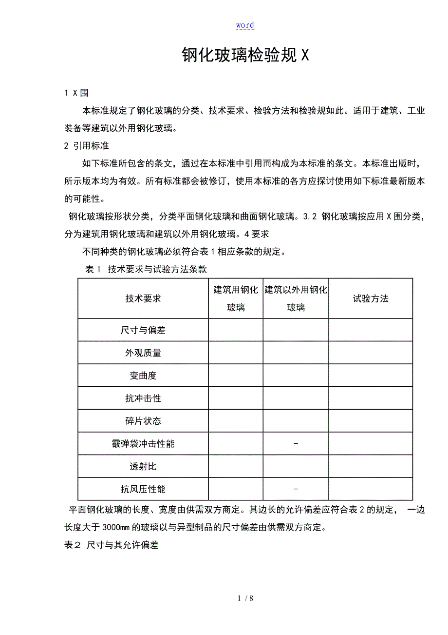 钢化玻璃检验实用标准_第1页