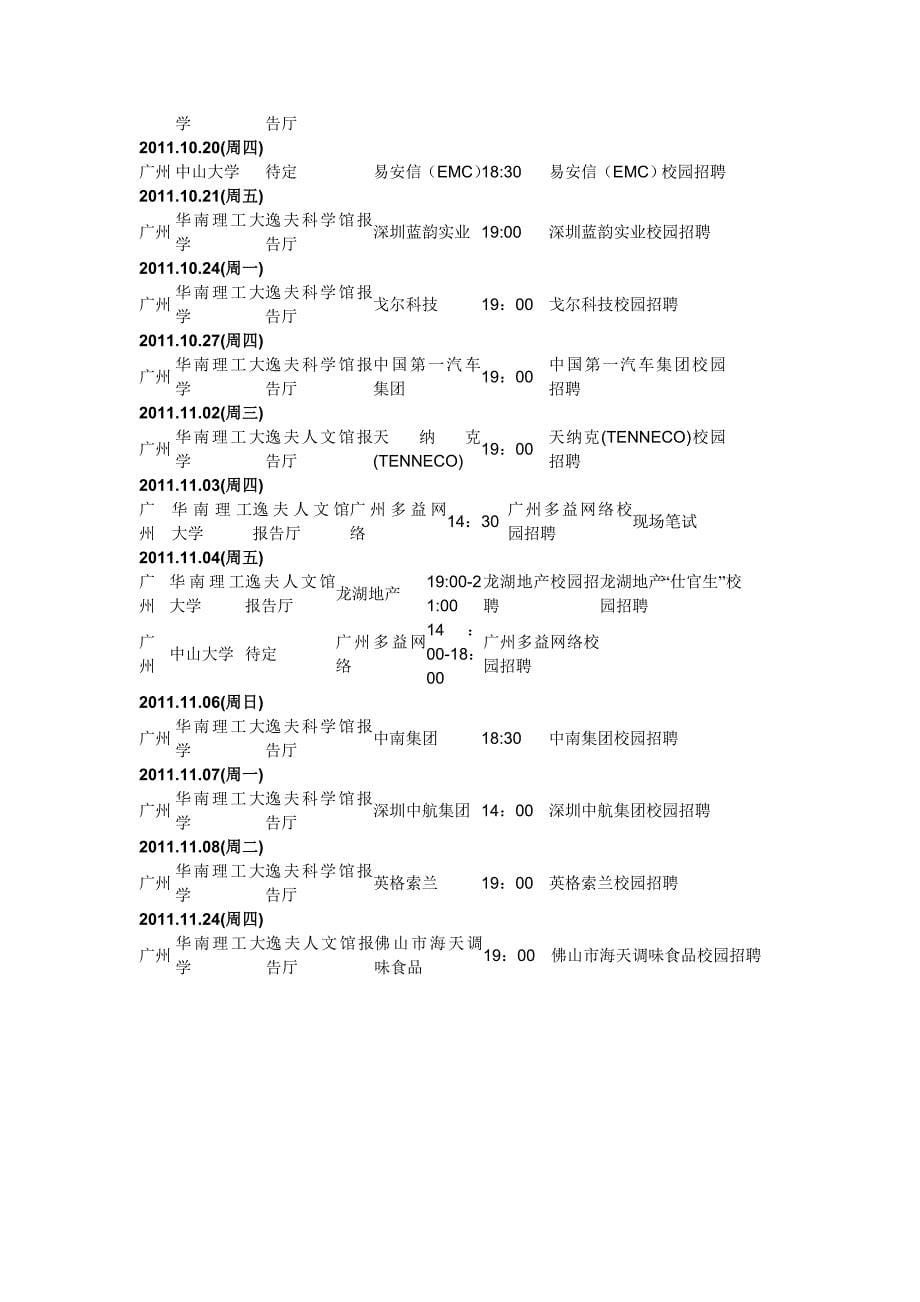 年广东校园招聘宣讲会大全_第5页