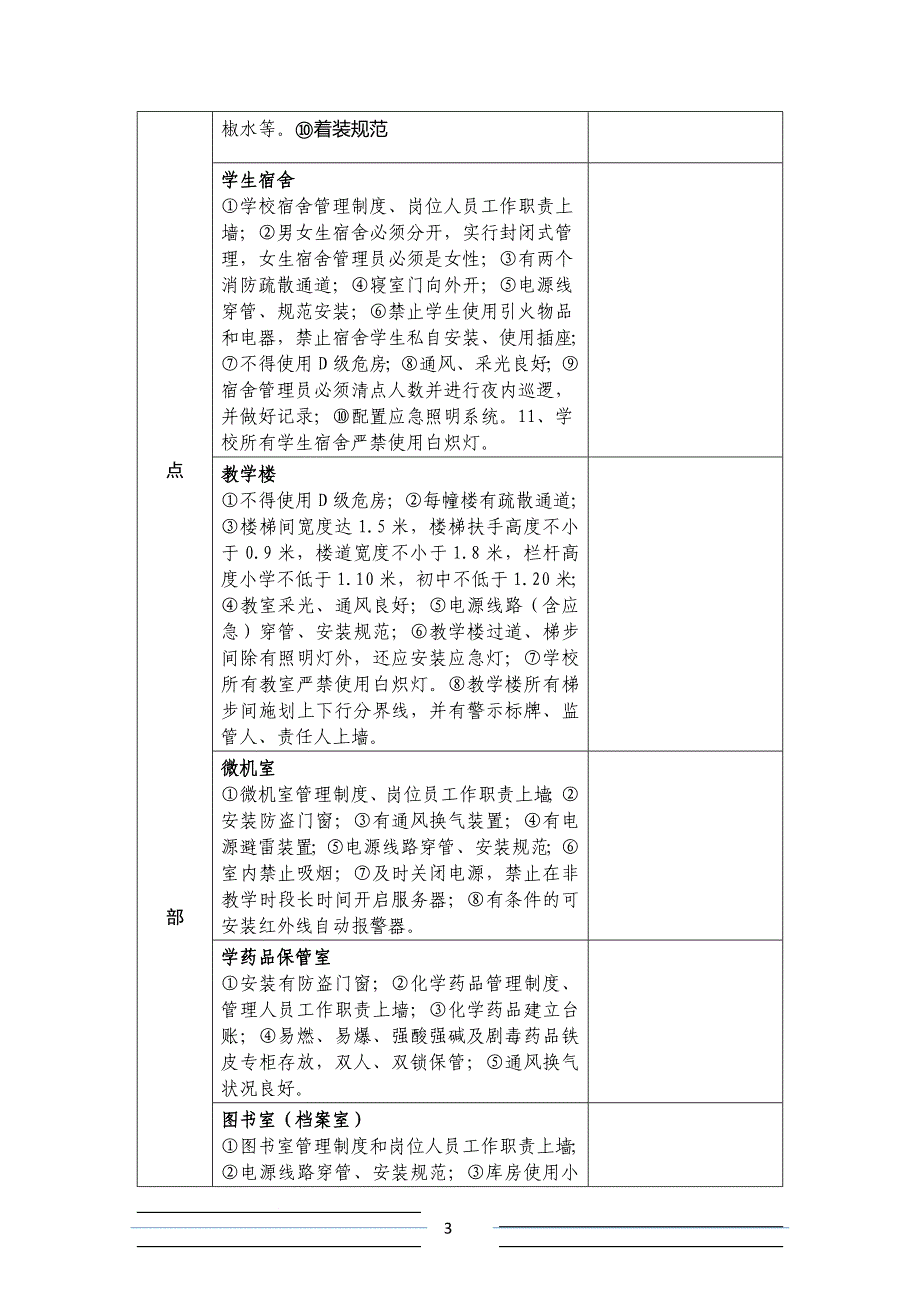 学校安全常规管理工作一览检查表_第3页