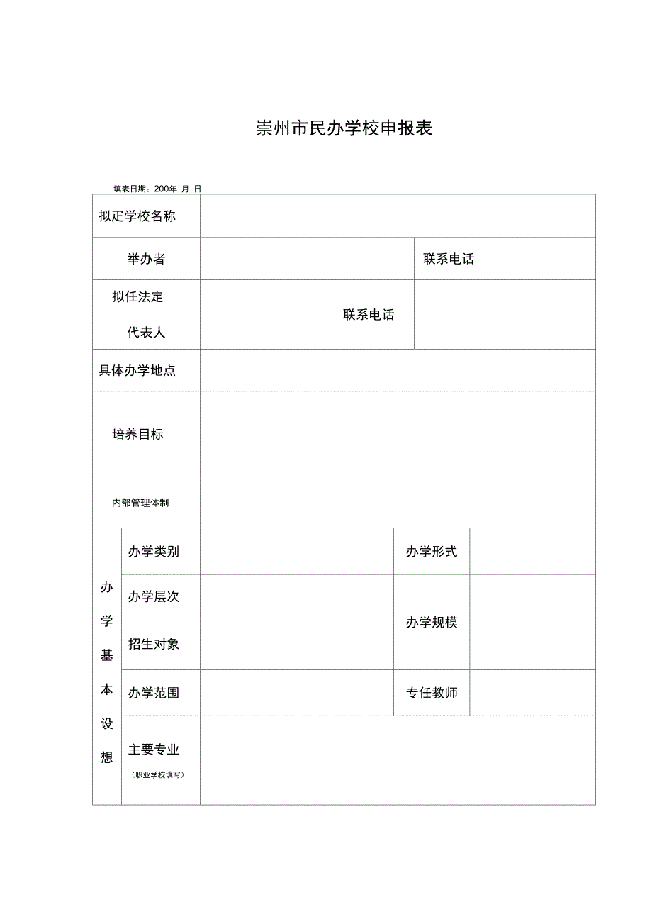 崇州市民办学校申报材料范本及表格_第4页