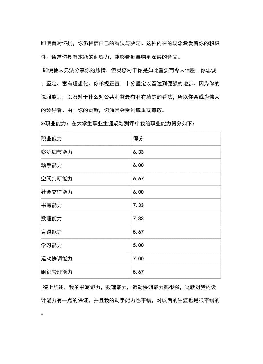 给排水专业大学生职业生涯规划书_第5页