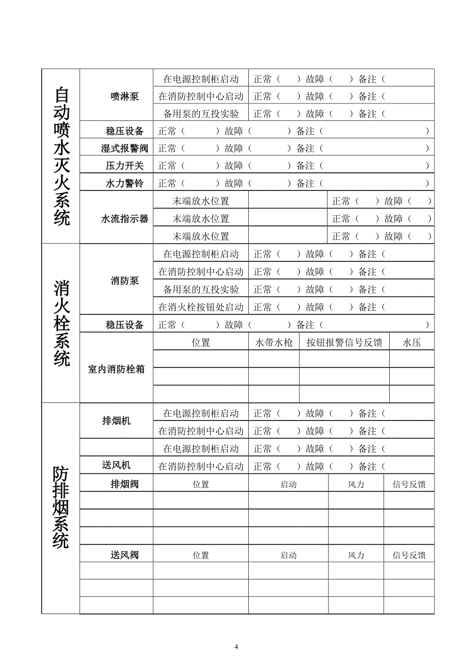 消防维护保养记录表(新)_第4页