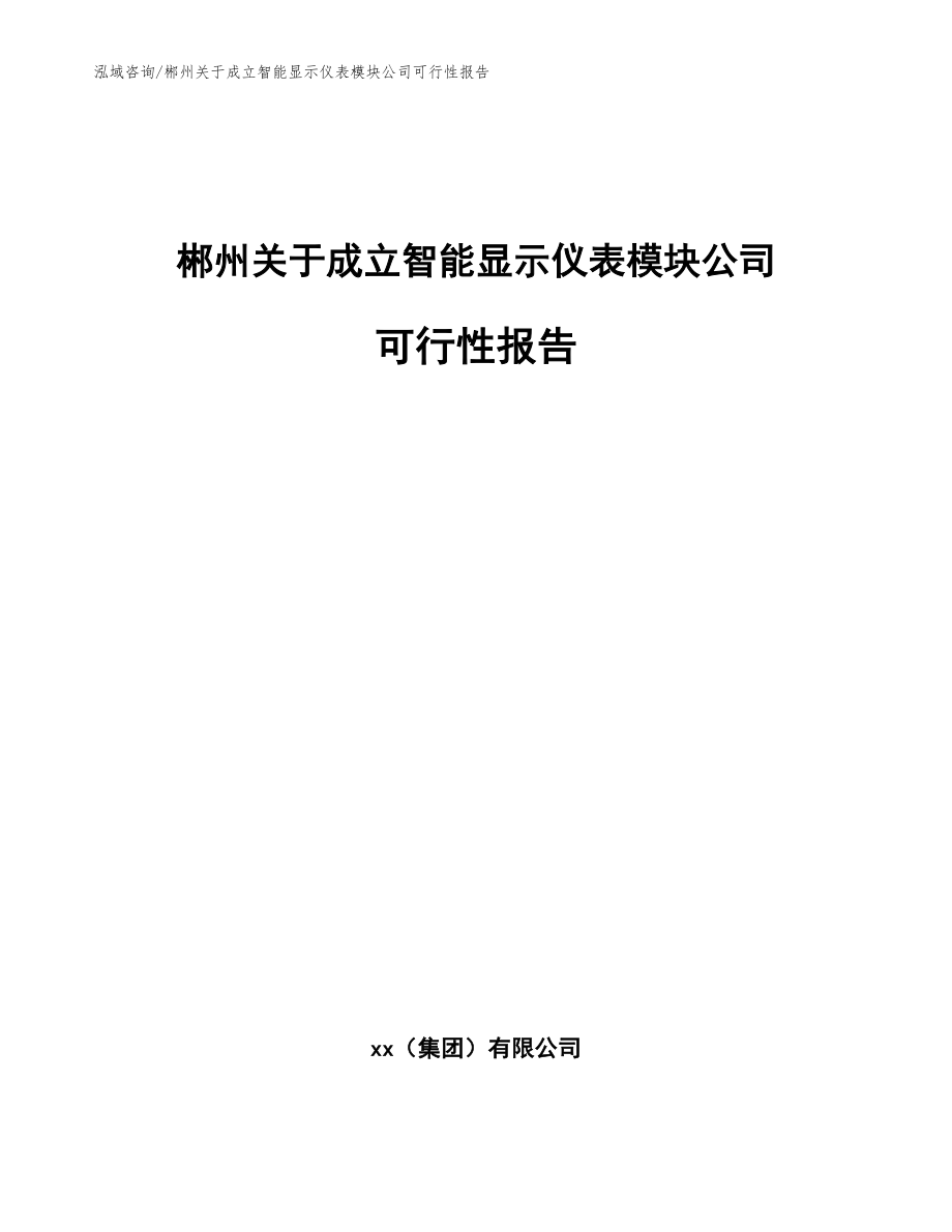 郴州关于成立智能显示仪表模块公司可行性报告【参考范文】_第1页