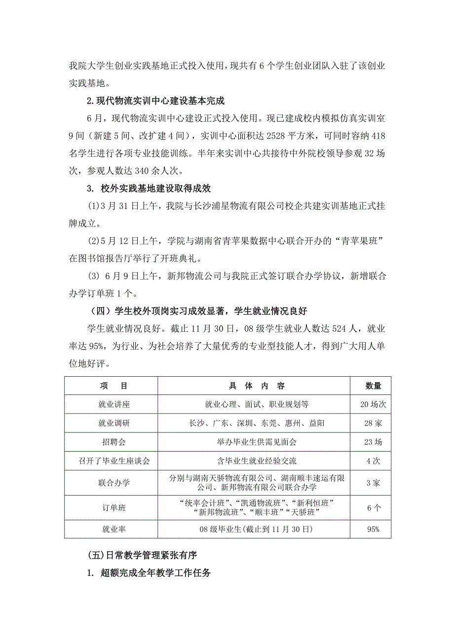 物流管理学院年度工作总结_第4页