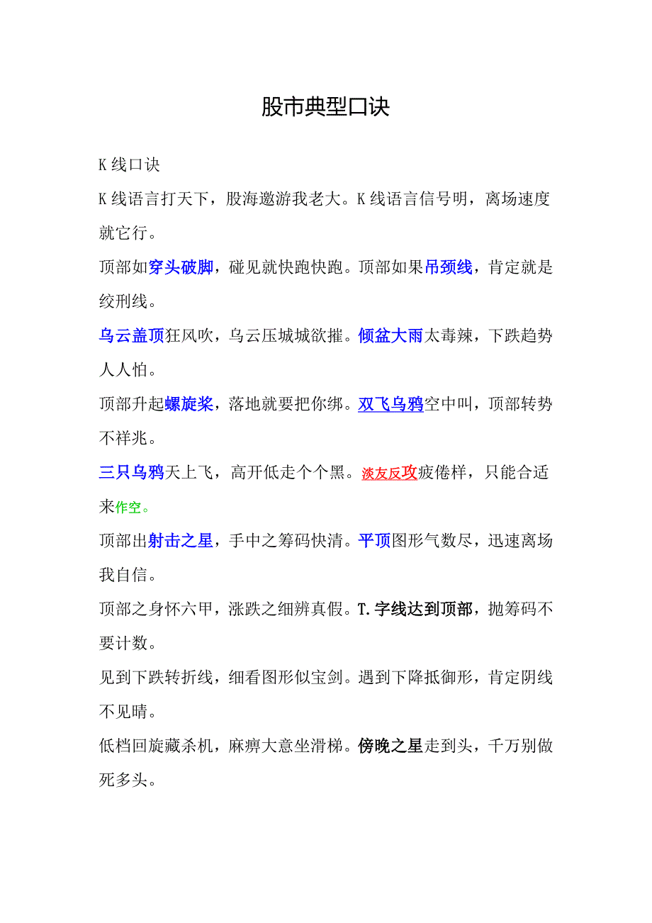 股市经典口诀_第1页