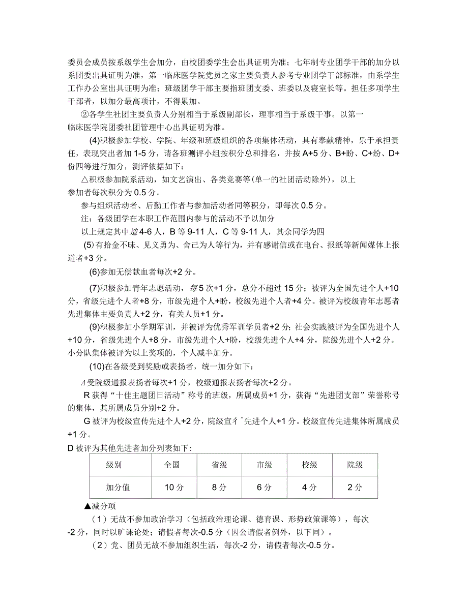 浙江中医药大学第一临床医学院学生综合素质测评实施细则_第3页